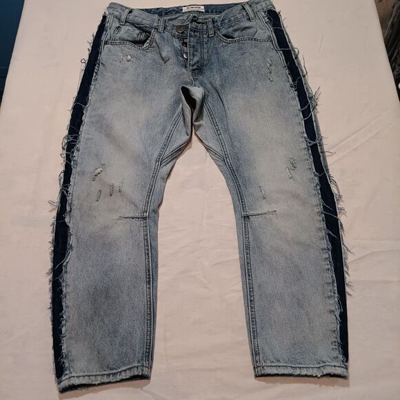 One X One Teaspoon Jeans Baggy Bowed Legs  Low Waist Long Rise Men's Size 29 - Picture 1 of 9